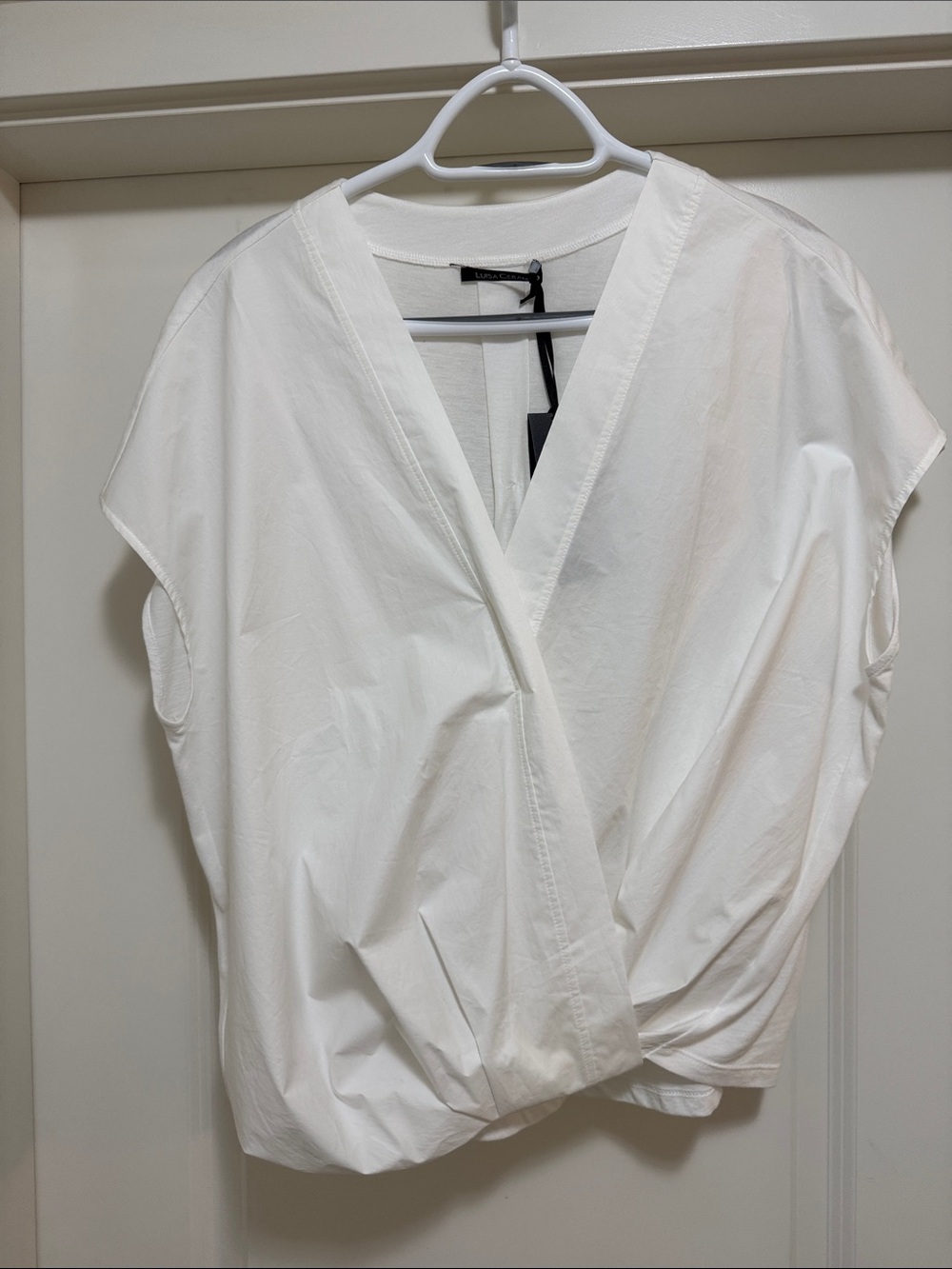 NWT Women’s White Wrap-Style Short Sleeve Blouse